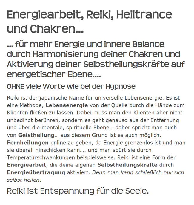 Energiearbeit, Geistheiler & Heiler in 34613 Schwalmstadt, Neukirchen, Frielendorf, Neuental, Willingshausen, Neustadt (Hessen), Schrecksbach und Jesberg, Gilserberg, Antrifttal